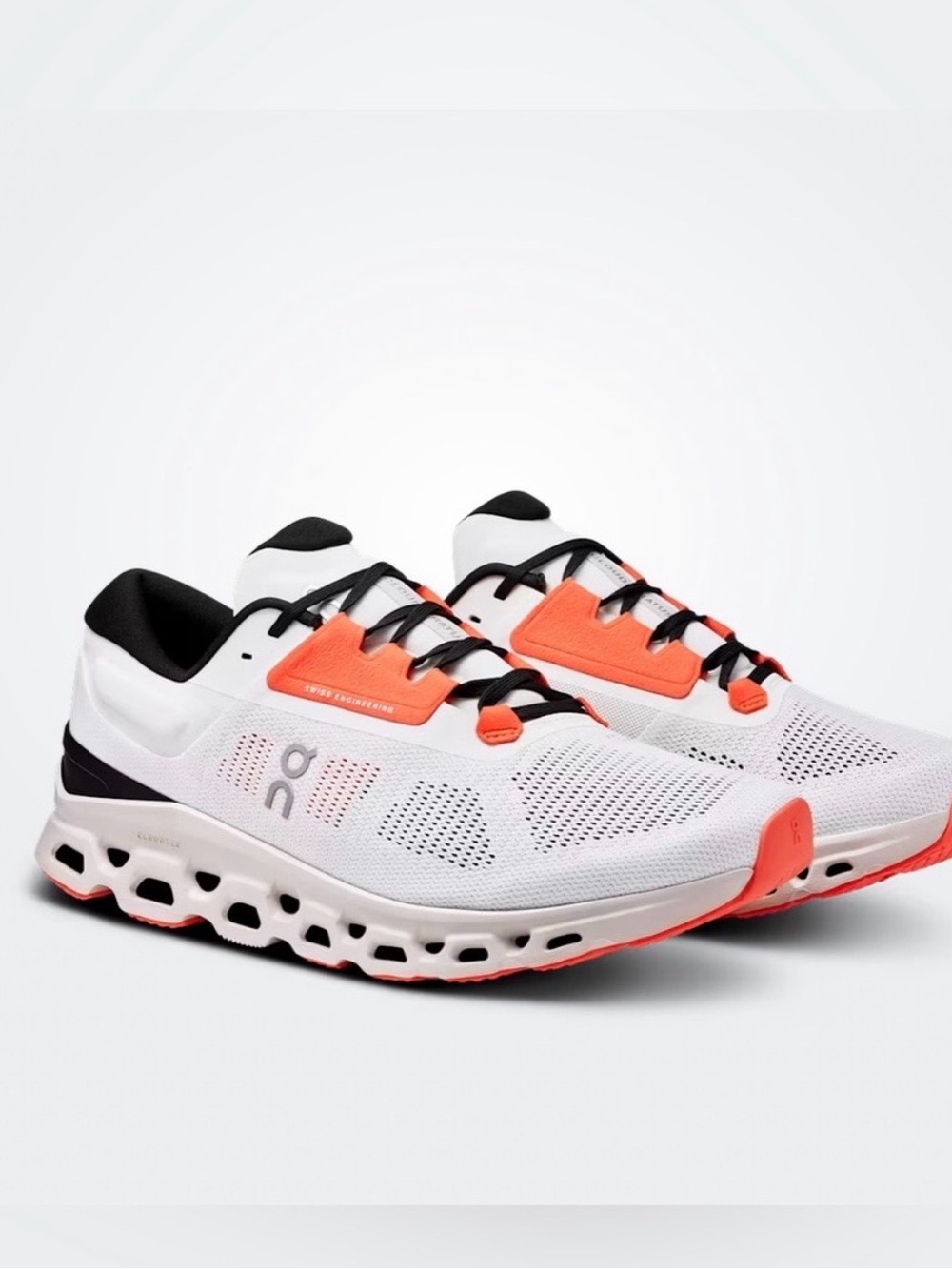 On Running Cloudstratus Women’s Running Shoes - White & Orange